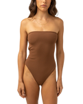 The Rhythm Womens Avoca Strapless One Piece Swimsuit in Chocolate