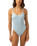 The Rhythm Womens Isla Rib Minimal One Piece Swimsuit in Cool Blue