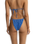 The Rhythm Womens Elodie Floral Smocked Tie Side Hi Cut Bikini Bottoms in Blue