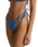 The Rhythm Womens Elodie Floral Smocked Tie Side Hi Cut Bikini Bottoms in Blue