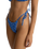 The Rhythm Womens Elodie Floral Smocked Tie Side Hi Cut Bikini Bottoms in Blue