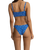 The Rhythm Womens Elodie Floral Smocked Reversible Hi Cut Bikini Bottoms in Blue