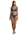 The Rhythm Womens Castaway Underwire Bikini Top in Blue