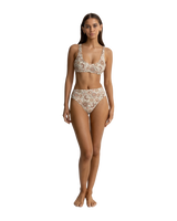 The Rhythm Womens Raya Paisley Crop Bikini Top in Natural