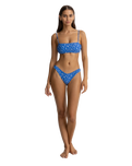 The Rhythm Womens Elodie Floral Reversible Bandeau Bikini Top in Blue