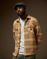 Bowery Heavyweight Flannel Shirt in Curry Yellow & Pinecone Brown