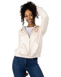 The Rip Curl Womens Striped Rib Zip Hoodie in Off White