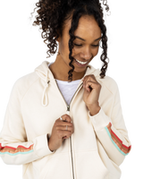 The Rip Curl Womens Striped Rib Zip Hoodie in Off White