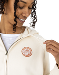 The Rip Curl Womens Striped Rib Zip Hoodie in Off White