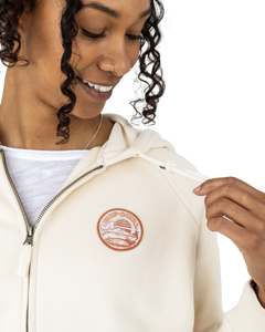 The Rip Curl Womens Striped Rib Zip Hoodie in Off White