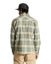 The Brixton Mens Bowery Stretch Flannel Shirt in Trekking Green & Oatmilk