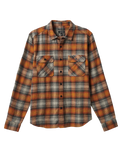 The Brixton Mens Bowery Lightweight Flannel Shirt in Terracotta & Black