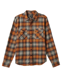 The Brixton Mens Bowery Lightweight Flannel Shirt in Terracotta & Black