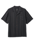 The Brixton Mens Bunker Seersucker Shirt in Black Charcoal