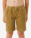 The Rip Curl Boys Boys Surf Cord Volley Shorts in Dark Khaki