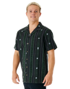 The Rip Curl Mens Topanga Vertical Stripe Shirt in Washed Black