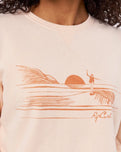 The Rip Curl Womens Re-Entry Sweatshirt in Light Peach