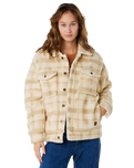 The Rip Curl Womens Sunrise Sherpa Jacket in Beige