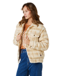 The Rip Curl Womens Sunrise Sherpa Jacket in Beige