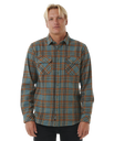 The Rip Curl Mens Griffin Flannel Shirt in Bluestone