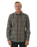 The Rip Curl Mens Griffin Flannel Shirt in Bluestone