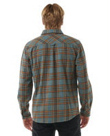 The Rip Curl Mens Griffin Flannel Shirt in Bluestone