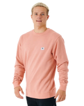 The Rip Curl Mens Original Surfers Sweatshirt in Dusty Rose