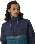 The Rip Curl Mens Search Anorak Puffer Jacket in Purple Night