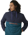 The Rip Curl Mens Search Anorak Puffer Jacket in Purple Night