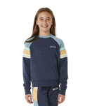 The Rip Curl Girls Girls Surf Revival Raglan Sweatshirt in Dark Navy