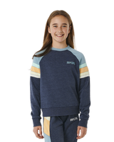 The Rip Curl Girls Girls Surf Revival Raglan Sweatshirt in Dark Navy