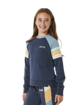 The Rip Curl Girls Girls Surf Revival Raglan Sweatshirt in Dark Navy