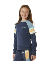 The Rip Curl Girls Girls Surf Revival Raglan Sweatshirt in Dark Navy