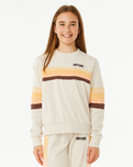 The Rip Curl Girls Girls Revival Pannelled Sweatshirt in Oatmeal Marle