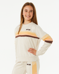 The Rip Curl Girls Girls Revival Pannelled Sweatshirt in Oatmeal Marle