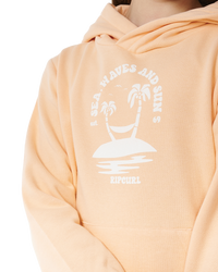 The Rip Curl Girls Girls Re-Entry Hoodie in Bright Peach