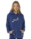 The Rip Curl Girls Girls Summer Solstice Hoodie in Washed Navy