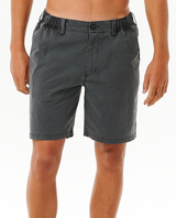 The Rip Curl Mens Boardwalk Reggie Easy Fit Walkshorts in Washed Black