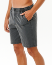 The Rip Curl Mens Boardwalk Reggie Easy Fit Walkshorts in Washed Black