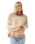 The Rip Curl Womens Soleil Rib Knit Jumper in Burnt Red