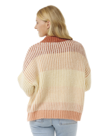 The Rip Curl Womens Soleil Rib Knit Jumper in Burnt Red