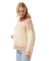 The Rip Curl Womens Soleil Rib Knit Jumper in Burnt Red