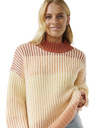 The Rip Curl Womens Soleil Rib Knit Jumper in Burnt Red