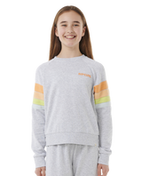 The Rip Curl Girls Girls High Tide Surf Sweatshirt in Light Grey Heather