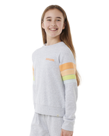 The Rip Curl Girls Girls High Tide Surf Sweatshirt in Light Grey Heather