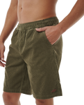 The Rip Curl Mens Classic Surf Cord Walkshorts in Dusty Olive