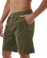 The Rip Curl Mens Classic Surf Cord Walkshorts in Dusty Olive