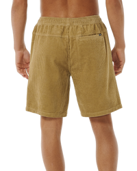 The Rip Curl Mens Classic Surf Corduroy Walkshorts in Dark Khaki