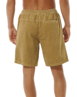 The Rip Curl Mens Classic Surf Corduroy Walkshorts in Dark Khaki