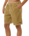 The Rip Curl Mens Classic Surf Corduroy Walkshorts in Dark Khaki